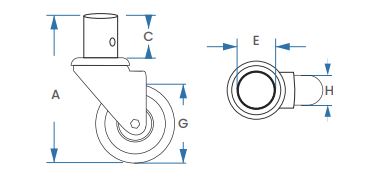 SCAFFOLDING CASTOR WHEEL technical view