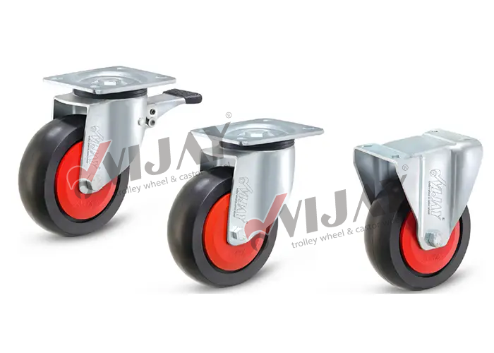 heavy duty rubber castor wheel